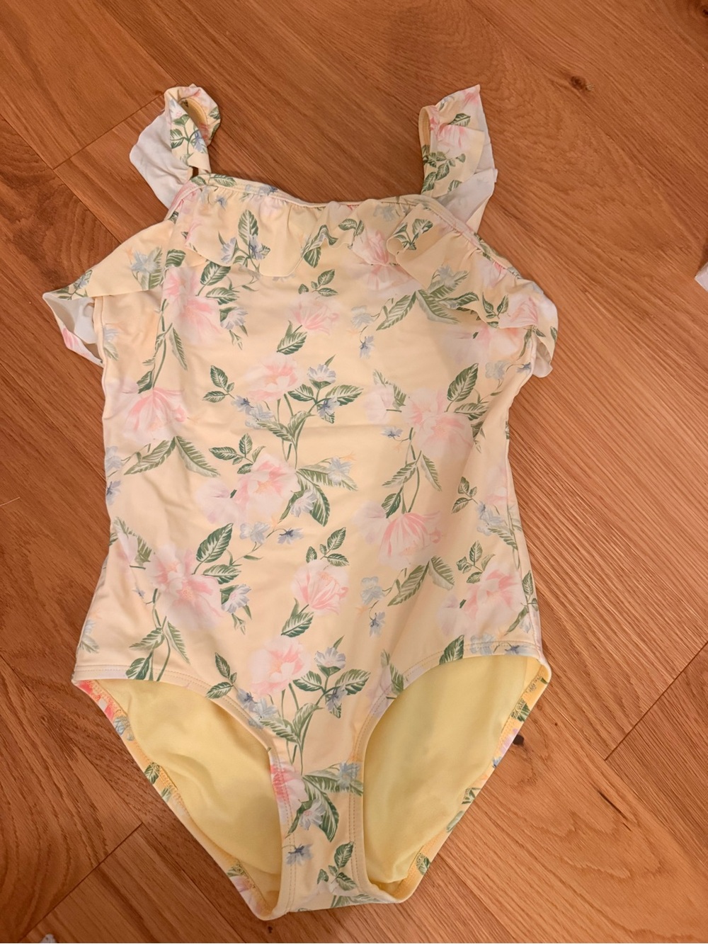 Kids Yellow Floral One-Piece Swimsuit